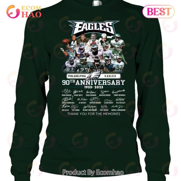 Philadelphia Eagles 90th Anniversary 1933 – 2023 Thank You For The Memories T-Shirt