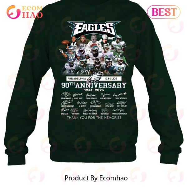 Philadelphia Eagles 90th Anniversary 1933 – 2023 Thank You For The Memories T-Shirt