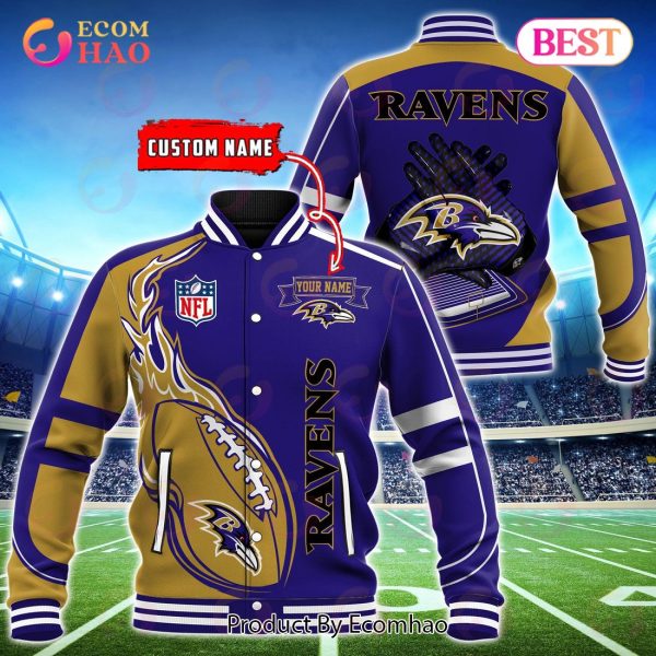 Nfl Baltimore Ravens Custom Name Baseball Jacket Shirt 03 M7Rtt1255 in 2023