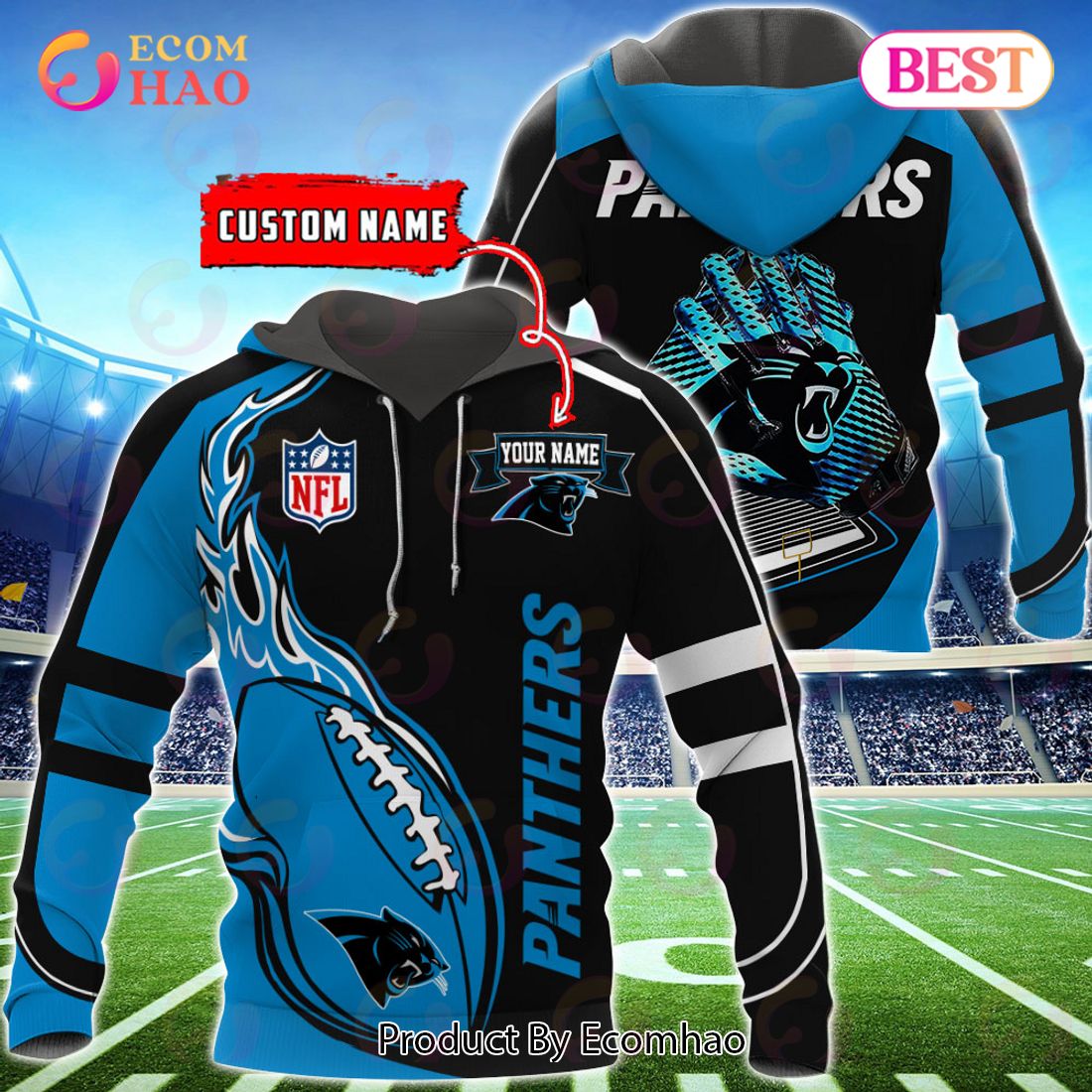 NFL Carolina Panthers Personalized Your Name Hungting Camo Style 3D Hoodie,T  Shirt, Sweatshirt, Zipper - Ecomhao Store