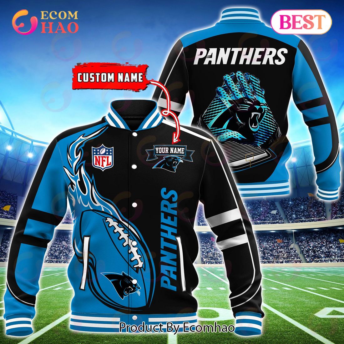 Carolina Panthers Custom Name Hoodie, Baseball Jacket, T-Shirt, Zipper, Sweatshirt