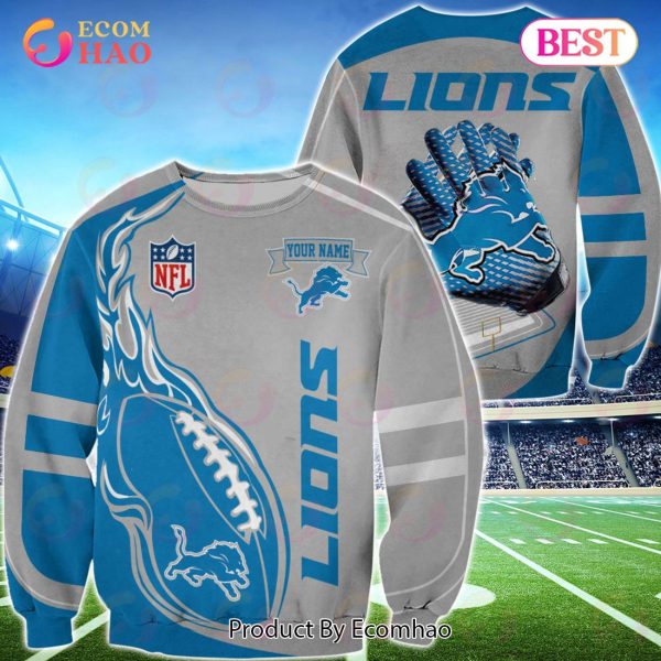 Detroit Lions Custom Name Hoodie, Baseball Jacket, T-Shirt, Zipper, Sweatshirt