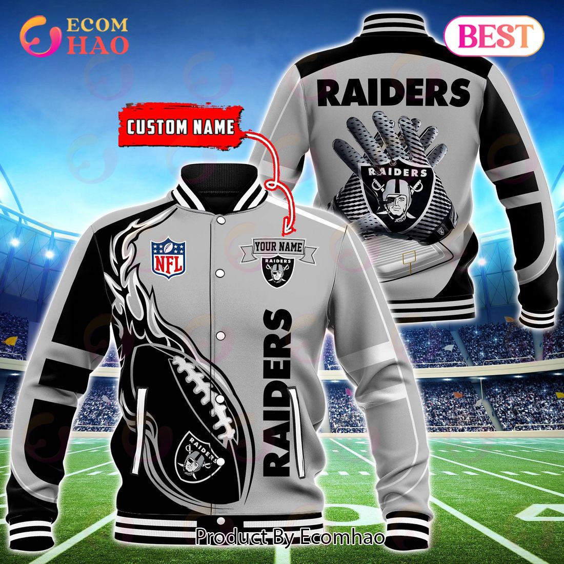 Las Vegas Raiders Custom Name Hoodie, Baseball Jacket, T-Shirt, Zipper, Sweatshirt