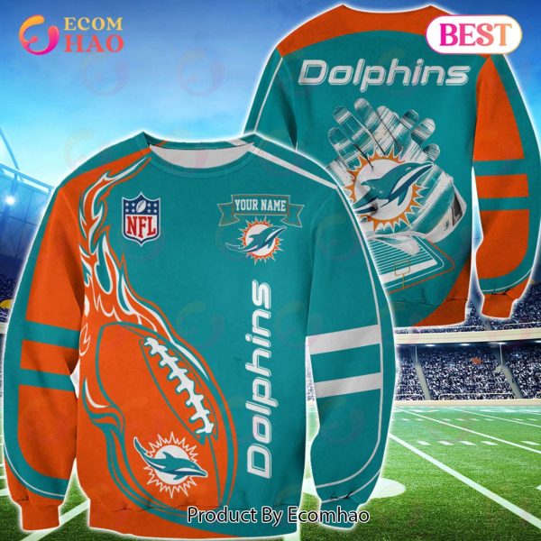 Miami Dolphins Custom Name Hoodie, Baseball Jacket, T-Shirt, Zipper, Sweatshirt