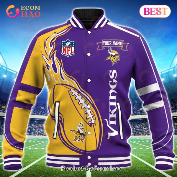Minnesota Vikings Custom Name Hoodie, Baseball Jacket, T-Shirt, Zipper, Sweatshirt