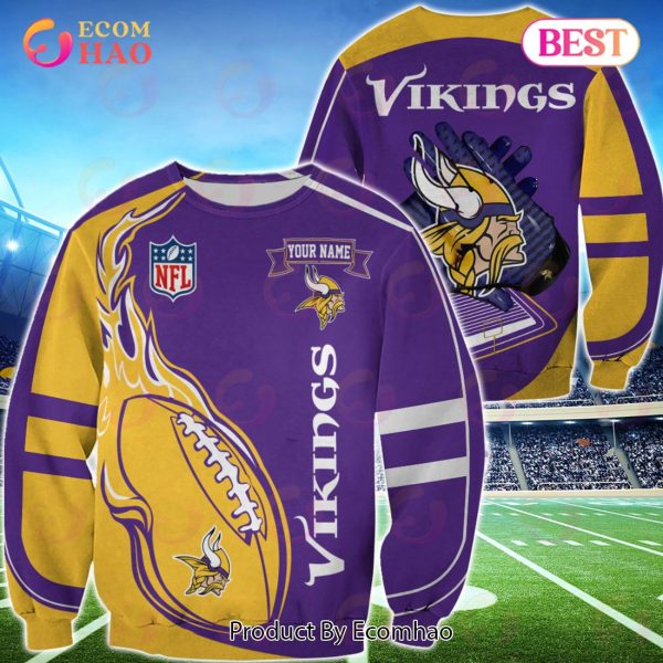 Minnesota Vikings Custom Name Hoodie, Baseball Jacket, T-Shirt, Zipper, Sweatshirt