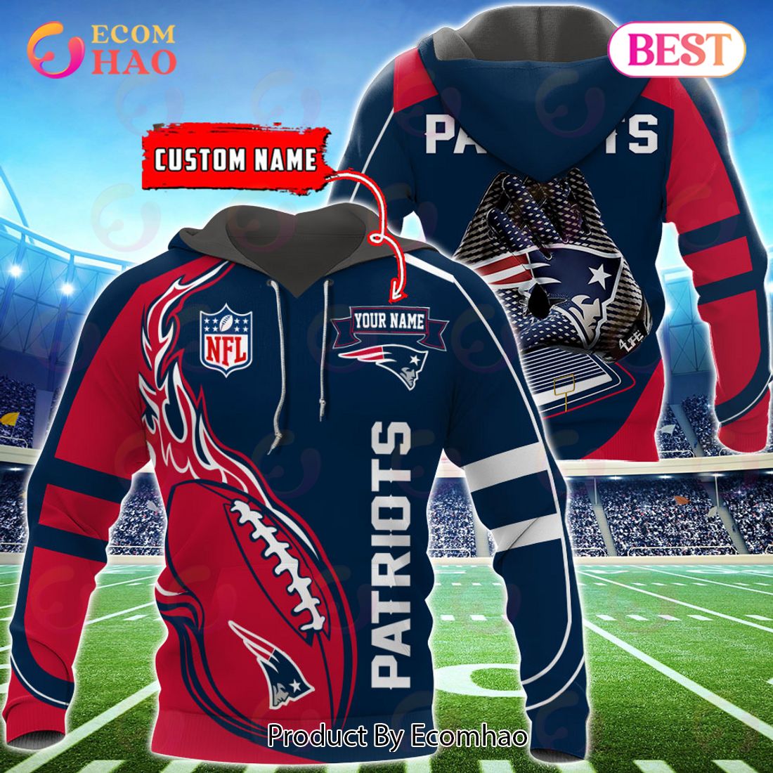 BEST NFL New England Patriots, Speicla Camo Realtree Hunting 3D Hoodie