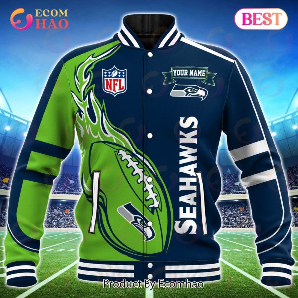 Seattle Seahawks Custom Name Hoodie, Baseball Jacket, T-Shirt, Zipper, Sweatshirt