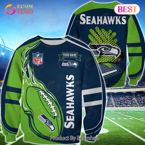 Seattle Seahawks Custom Name Hoodie, Baseball Jacket, T-Shirt, Zipper, Sweatshirt