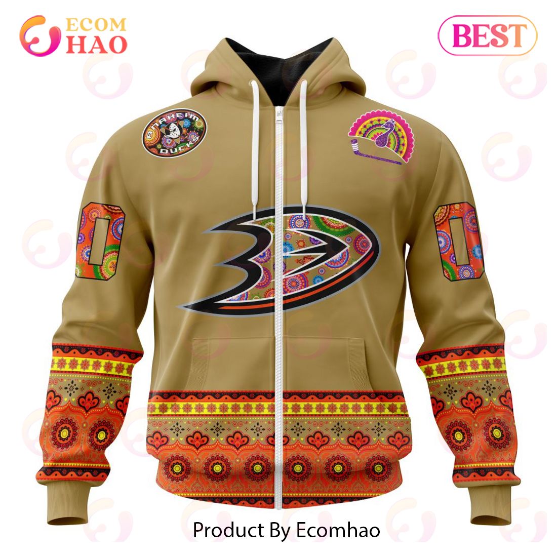 NHL Anaheim Ducks Specialized Jersey Hockey For All Diwali Festival 3D Hoodie