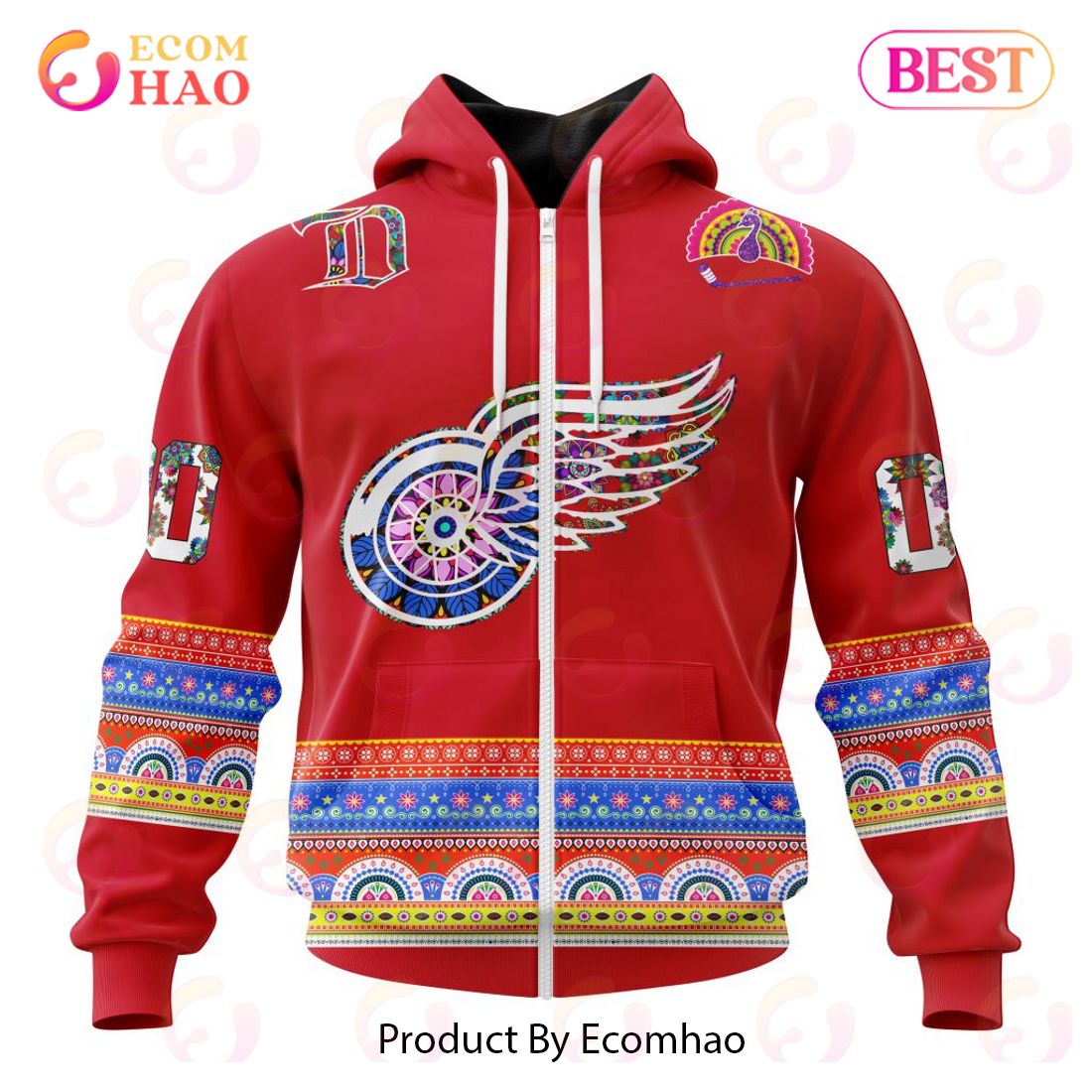 NHL Detroit Red Wings Specialized Jersey Hockey For All Diwali Festival 3D Hoodie