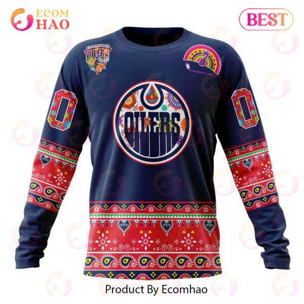 NHL Edmonton Oilers Specialized Jersey Hockey For All Diwali Festival 3D Hoodie