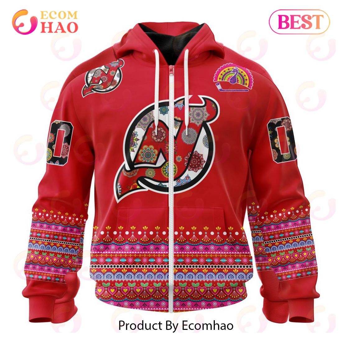 NHL New Jersey Devils Specialized Jersey Hockey For All Diwali Festival 3D Hoodie