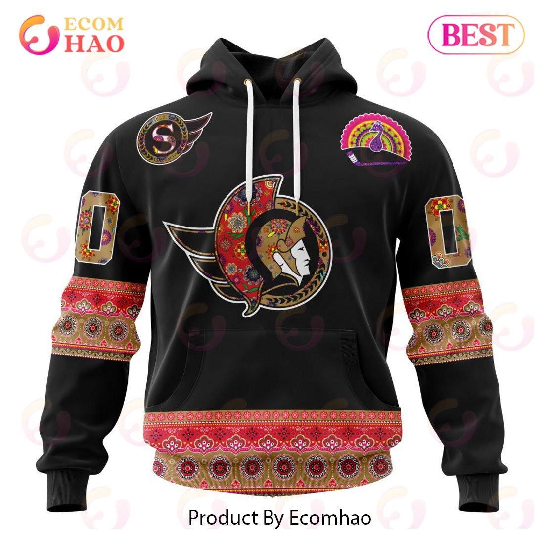 NHL Ottawa Senators Specialized Jersey Hockey For All Diwali Festival 3D Hoodie