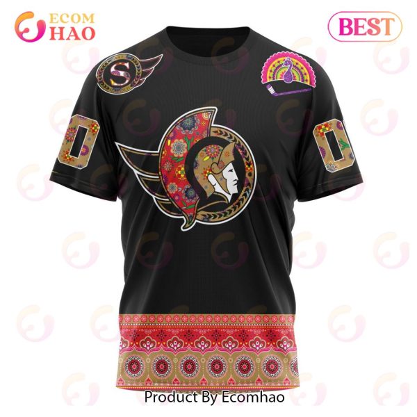 NHL Ottawa Senators Specialized Jersey Hockey For All Diwali Festival 3D Hoodie