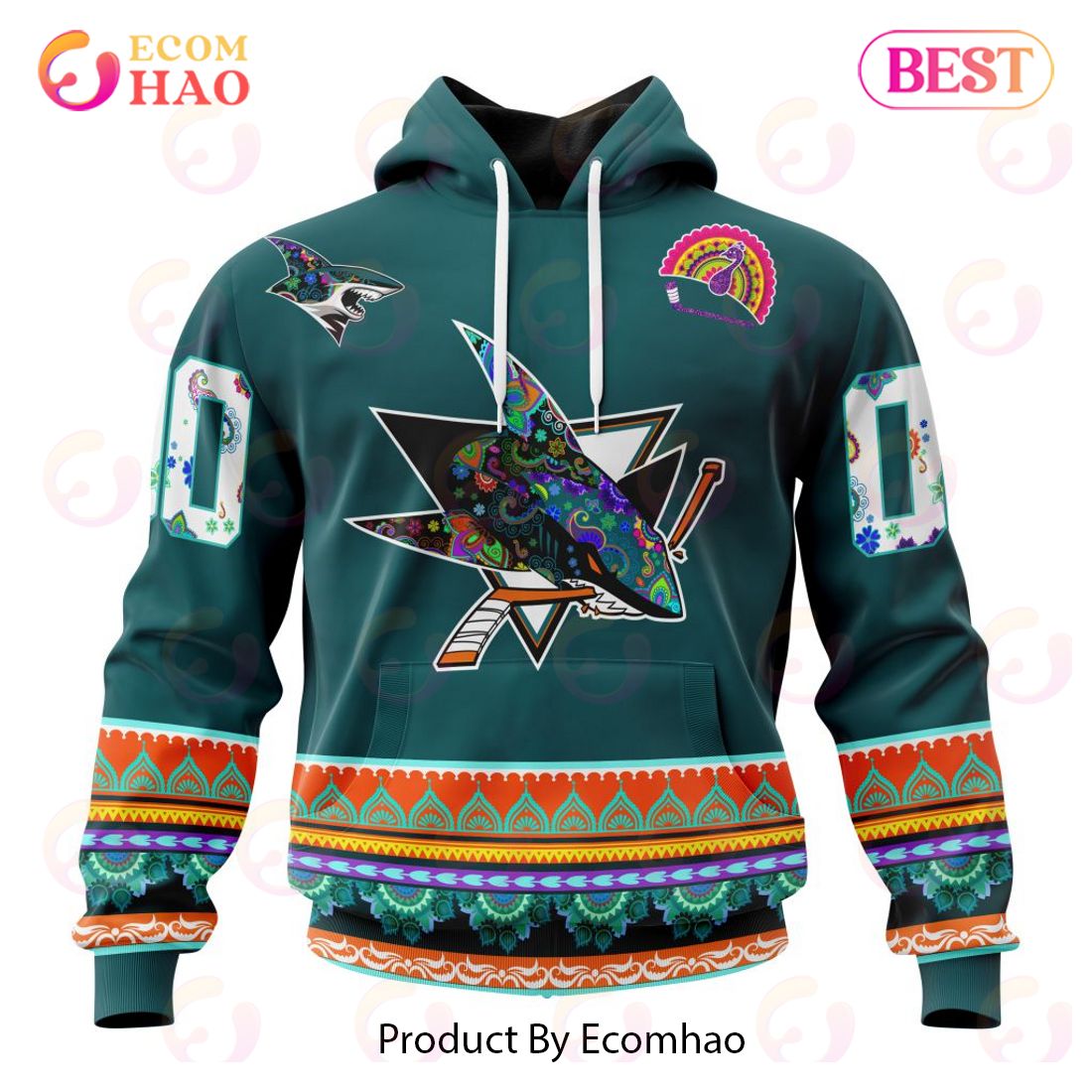 NHL San Jose Sharks Specialized Jersey Hockey For All Diwali Festival 3D Hoodie