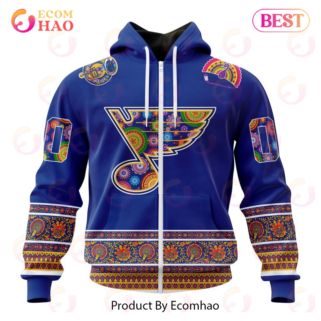 NHL St. Louis Blues Specialized Jersey Hockey For All Diwali Festival 3D Hoodie