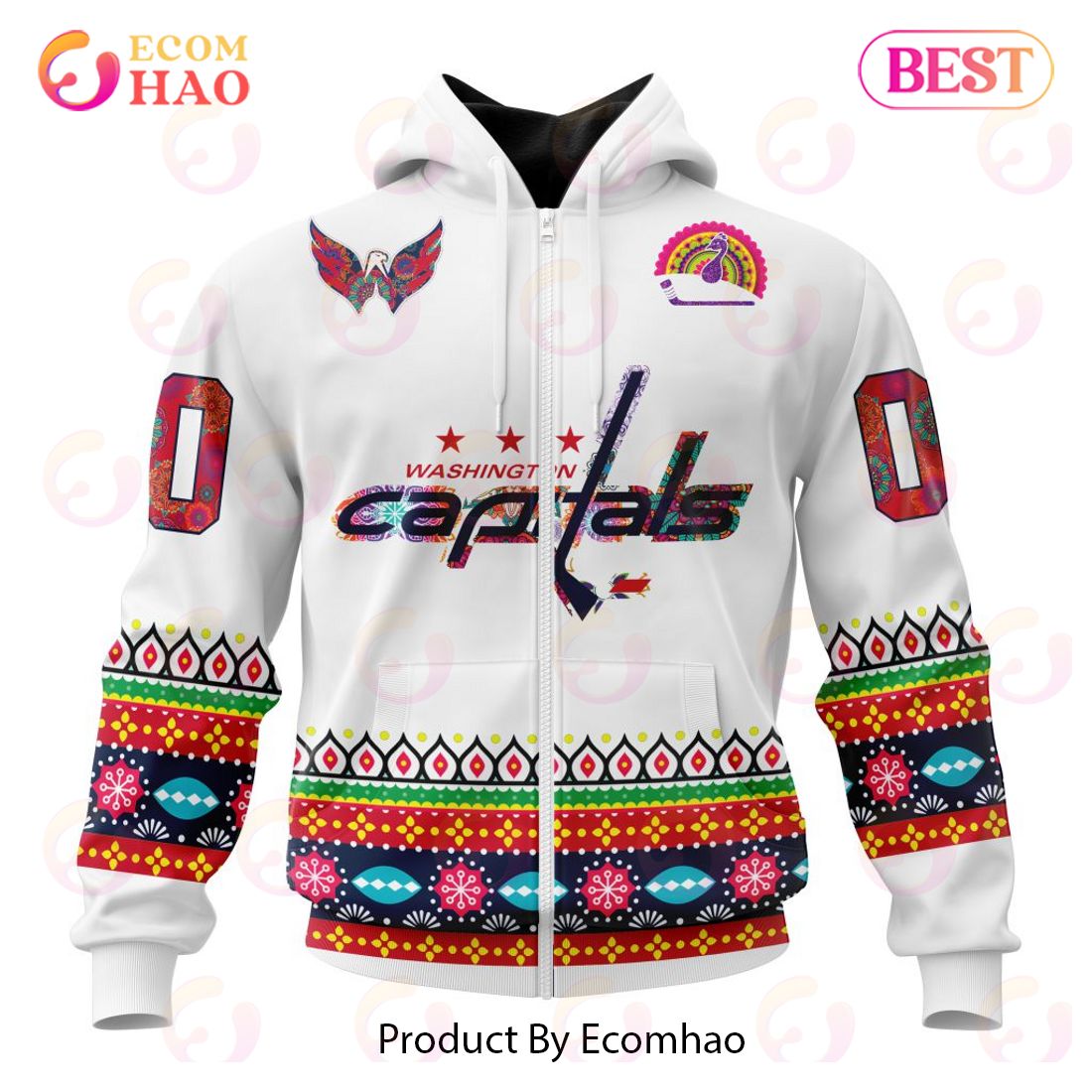 NHL Washington Capitals Specialized Jersey Hockey For All Diwali Festival 3D Hoodie