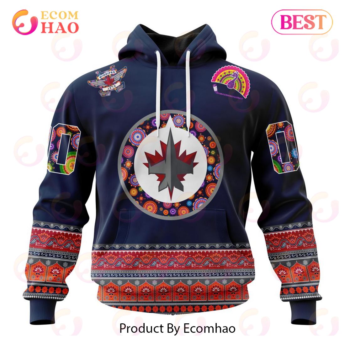 NHL Winnipeg Jets Specialized Jersey Hockey For All Diwali Festival 3D Hoodie