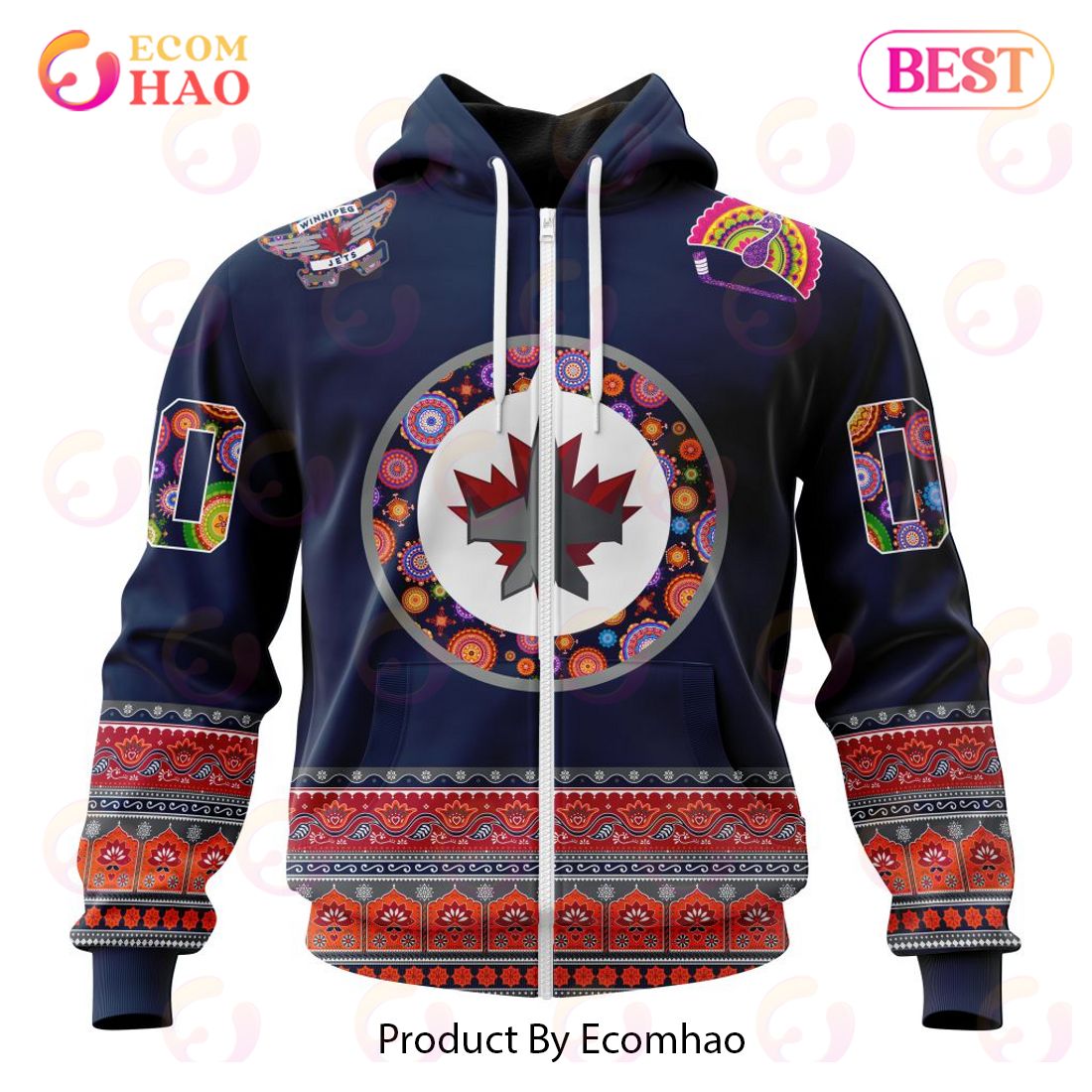 NHL Winnipeg Jets Specialized Jersey Hockey For All Diwali Festival 3D Hoodie