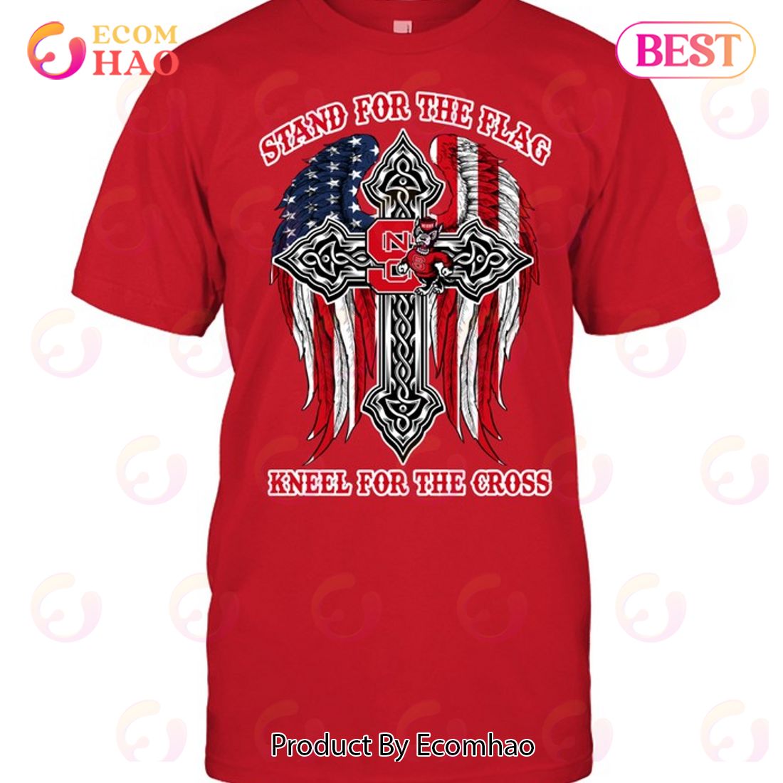 Stand For The Flag NC State Wolfpack Kneel For The Cross T-Shirt