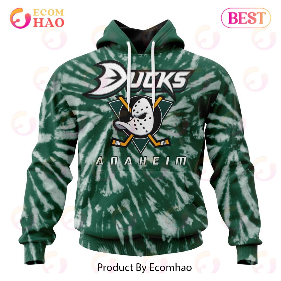 NHL Anaheim Ducks Special Retro Vintage Tie – Dye 3D Hoodie