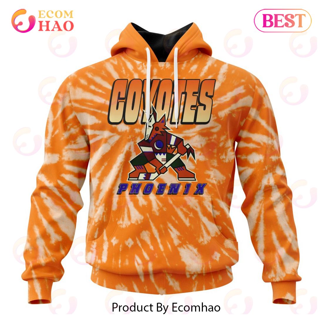 NHL Arizona Coyotes Special Retro Vintage Tie – Dye 3D Hoodie