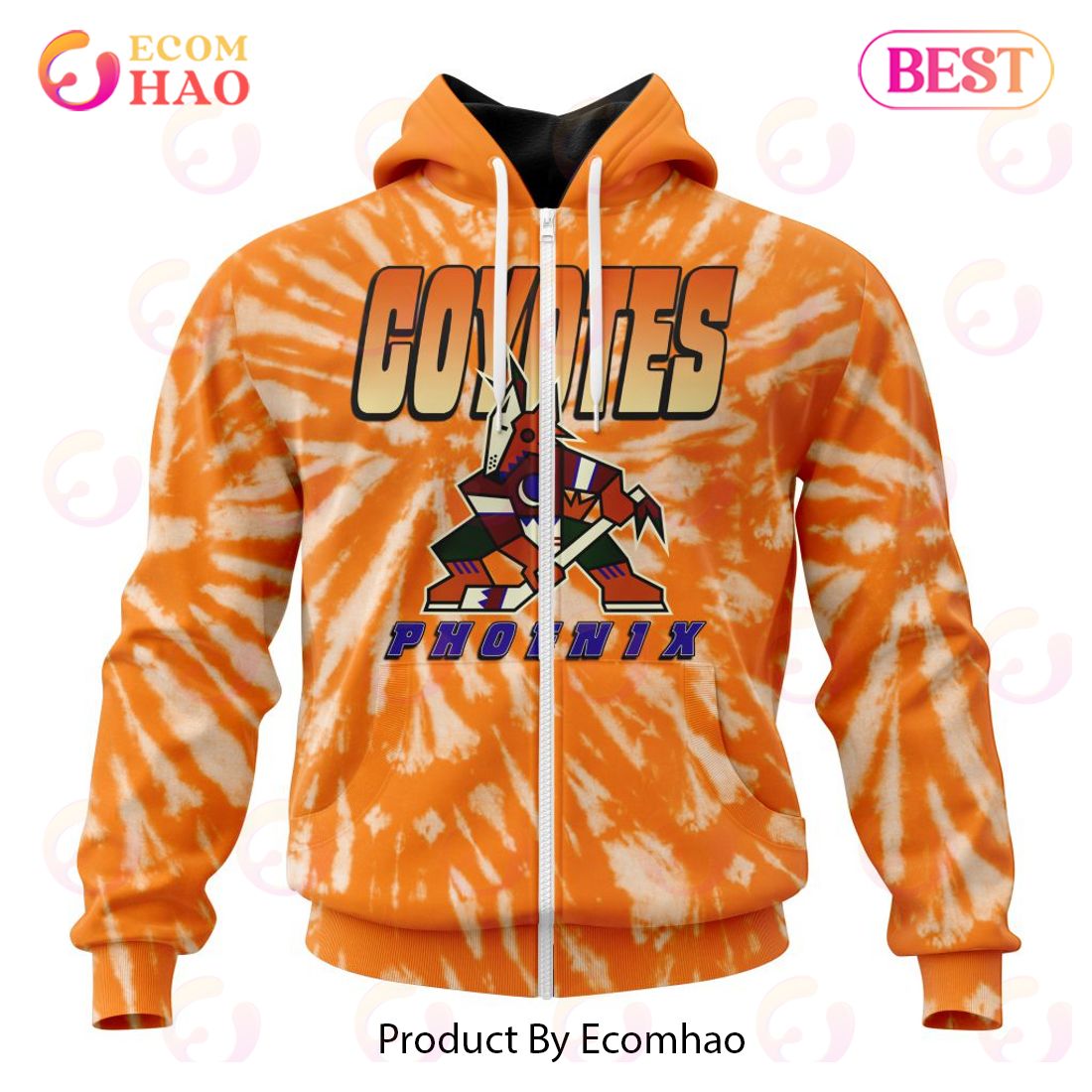 NHL Arizona Coyotes Special Retro Vintage Tie – Dye 3D Hoodie