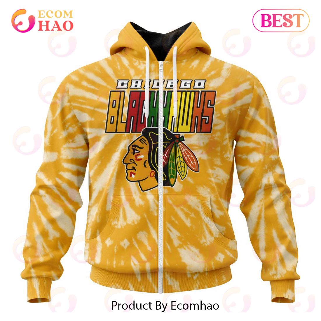 NHL Chicago Blackhawks Special Retro Vintage Tie – Dye 3D Hoodie