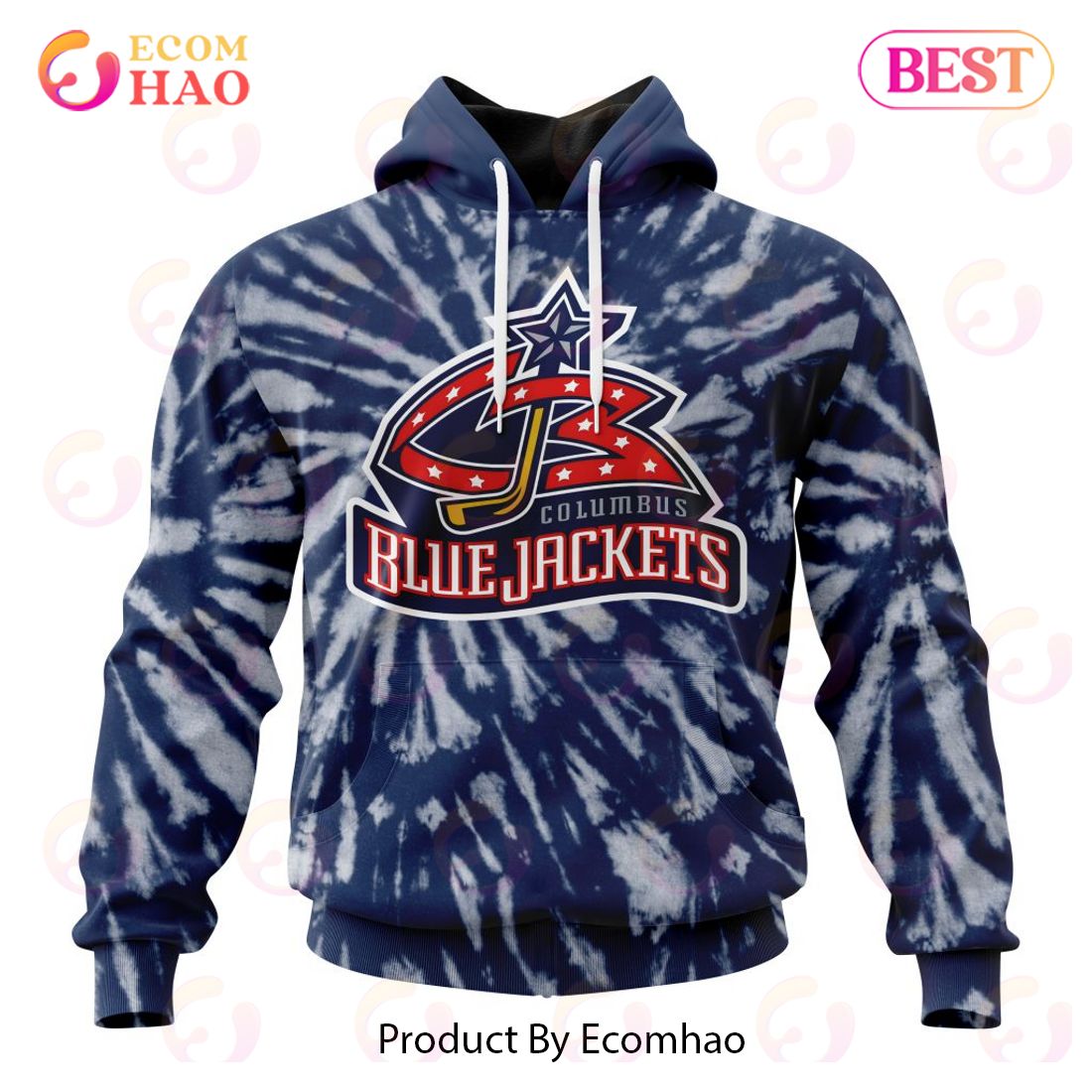 NHL Columbus Blue Jackets Special Retro Vintage Tie – Dye 3D Hoodie