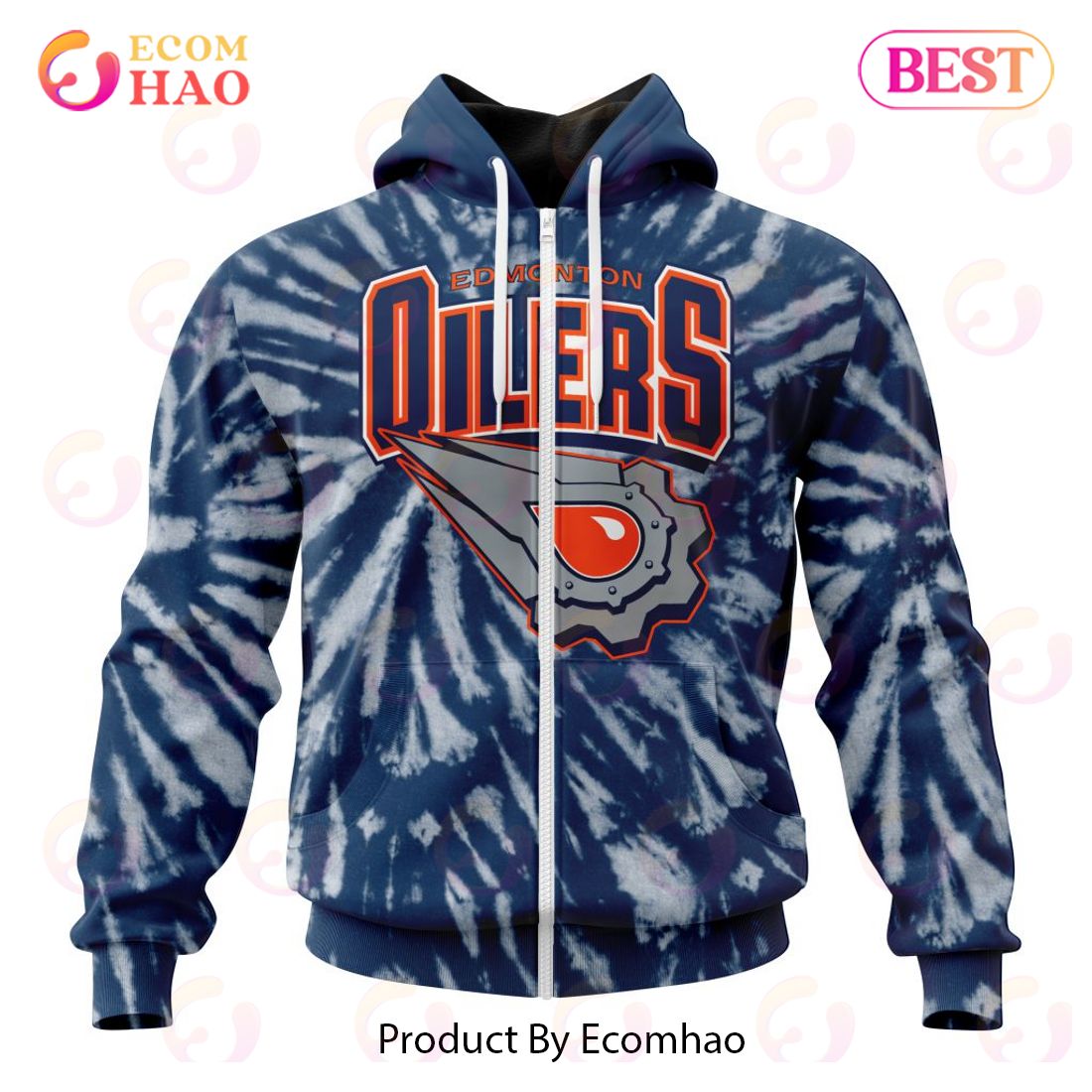 NHL Edmonton Oilers Special Retro Vintage Tie – Dye 3D Hoodie