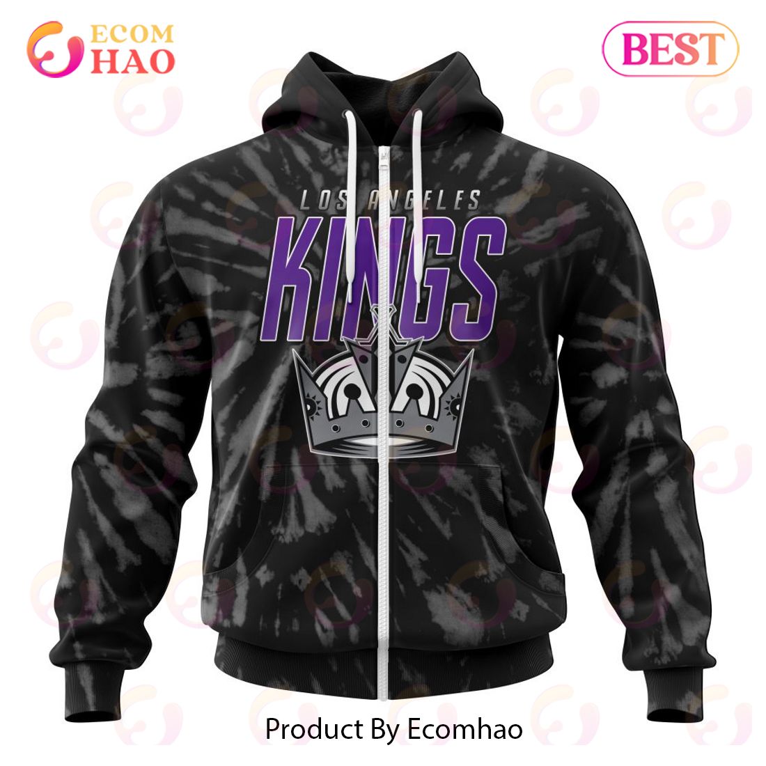 NHL Los Angeles Kings Special Retro Vintage Tie – Dye 3D Hoodie