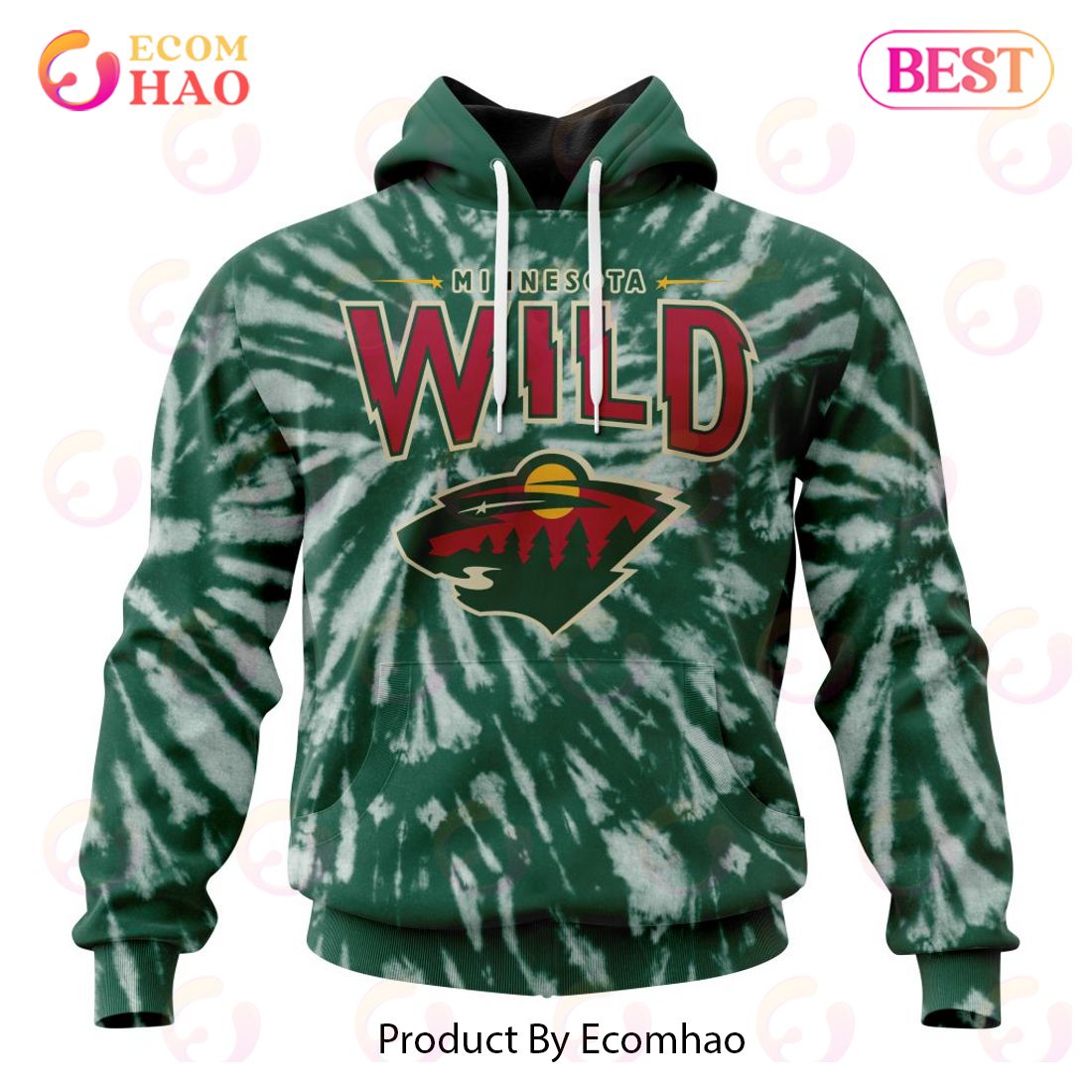 NHL Minnesota Wild Special Retro Vintage Tie – Dye 3D Hoodie