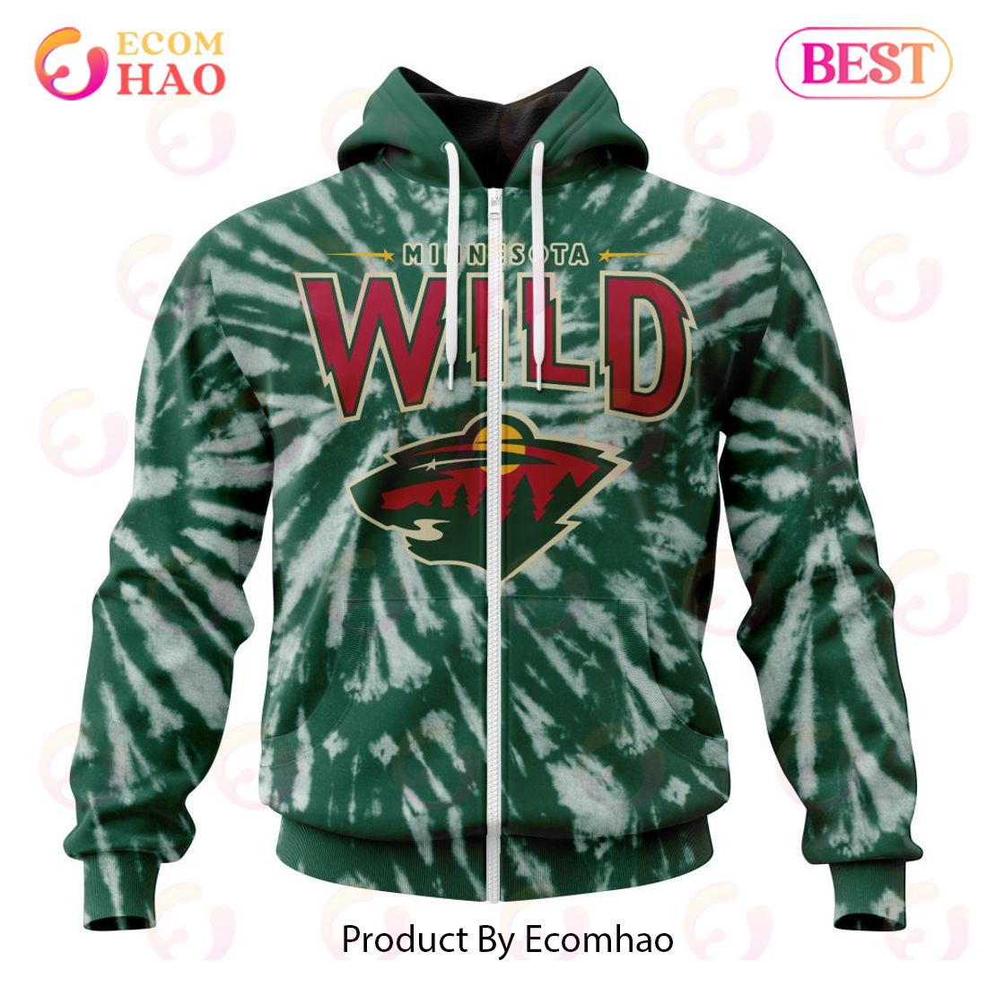 NHL Minnesota Wild Special Retro Vintage Tie – Dye 3D Hoodie