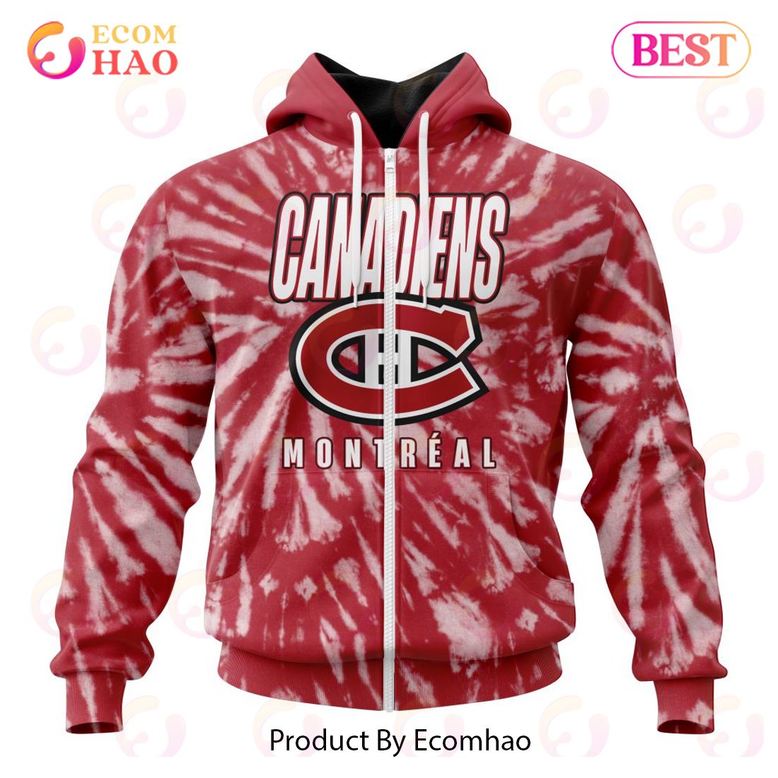 NHL Montreal Canadiens Special Retro Vintage Tie – Dye 3D Hoodie