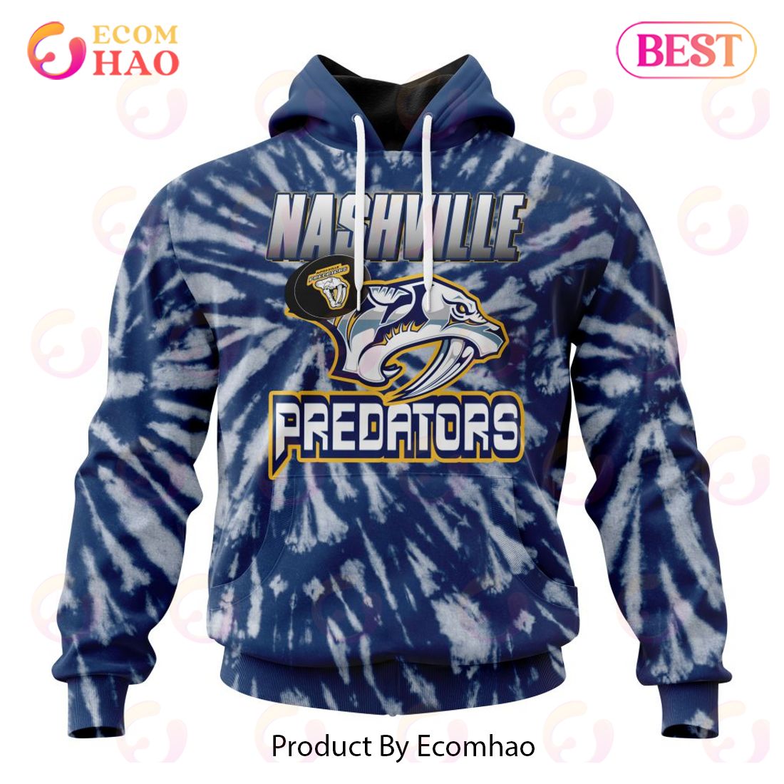 NHL Nashville Predators Special Retro Vintage Tie – Dye 3D Hoodie