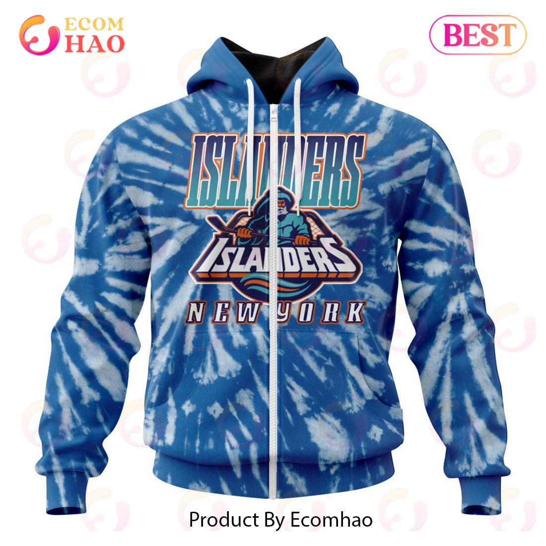 NHL New York Islanders Special Retro Vintage Tie – Dye 3D Hoodie