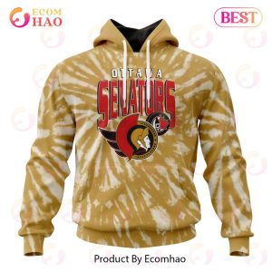 NHL Ottawa Senators Special Retro Vintage Tie – Dye 3D Hoodie
