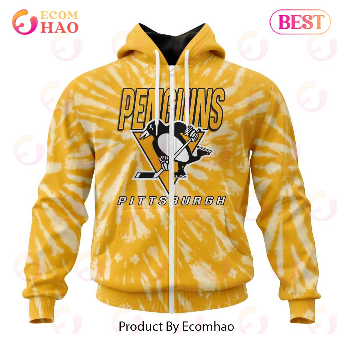 NHL Pittsburgh Penguins Special Retro Vintage Tie – Dye 3D Hoodie