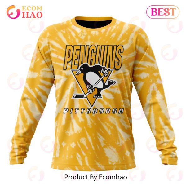 NHL Pittsburgh Penguins Special Retro Vintage Tie – Dye 3D Hoodie