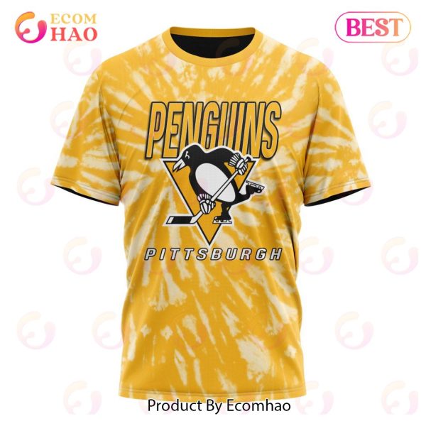 NHL Pittsburgh Penguins Special Retro Vintage Tie – Dye 3D Hoodie