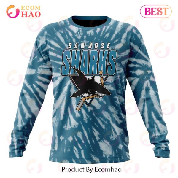 NHL San Jose Sharks Special Retro Vintage Tie – Dye 3D Hoodie