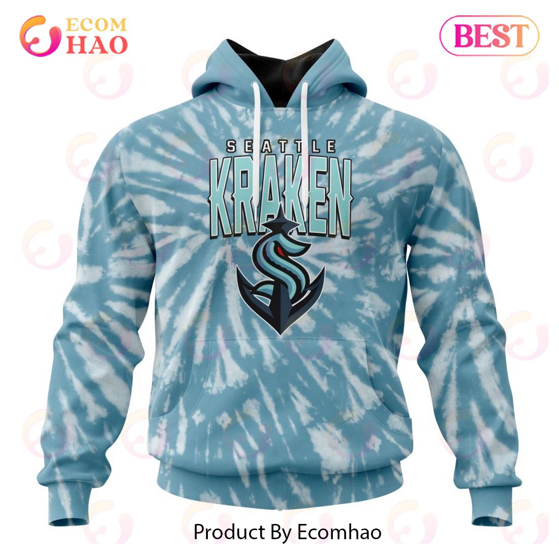 NHL Seattle Kraken Special Retro Vintage Tie – Dye 3D Hoodie