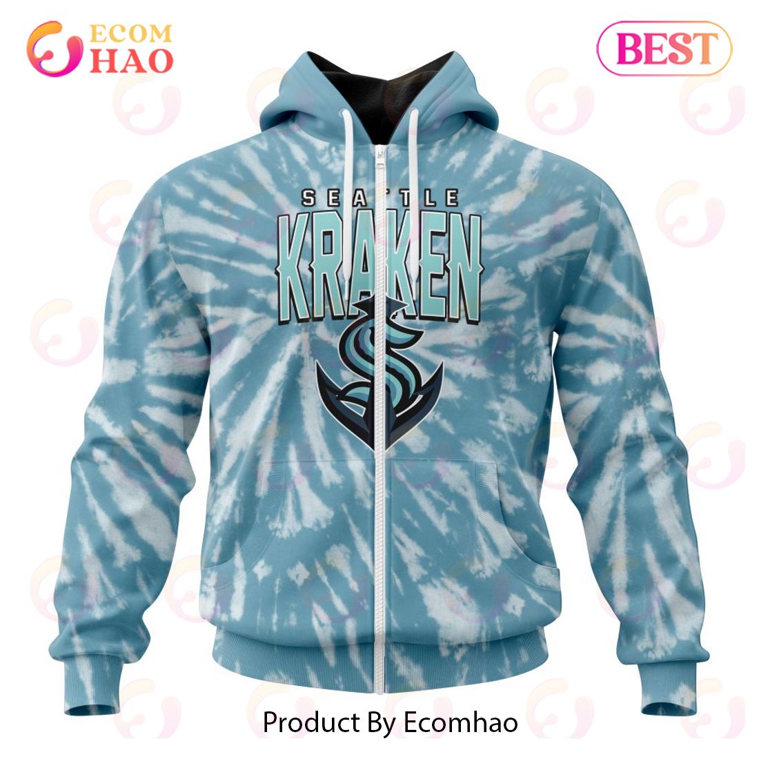 NHL Seattle Kraken Special Retro Vintage Tie – Dye 3D Hoodie