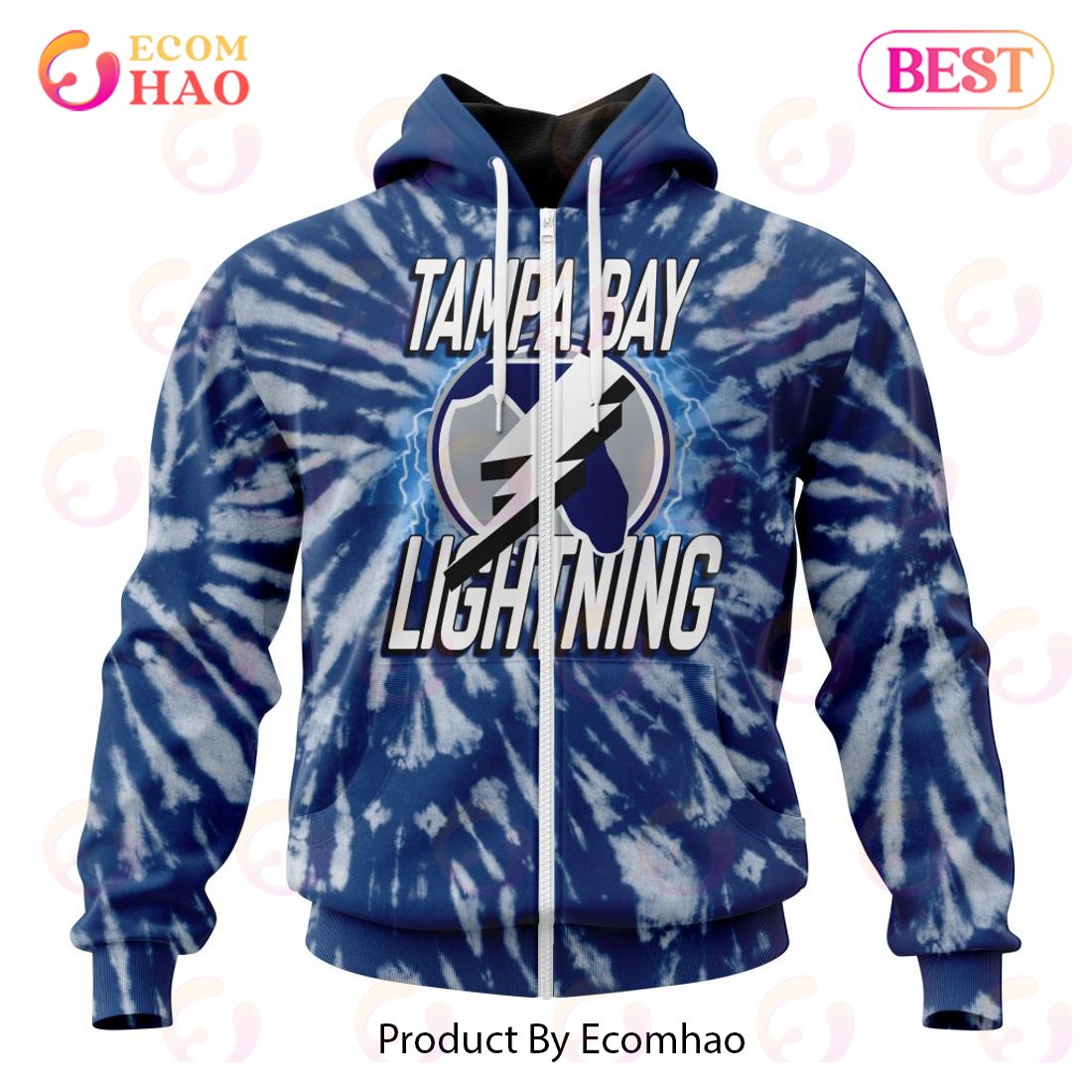 NHL Tampa Bay Lightning Special Retro Vintage Tie – Dye 3D Hoodie