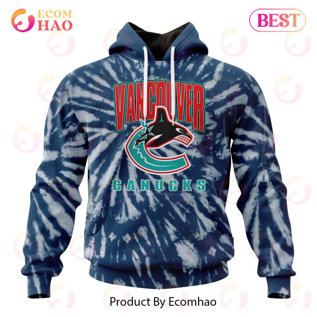 NHL Vancouver Canucks Special Retro Vintage Tie – Dye 3D Hoodie