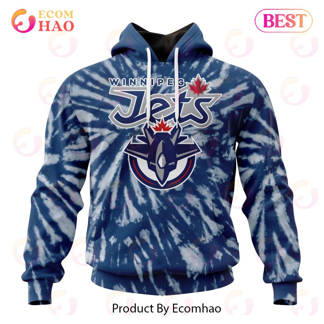 NHL Winnipeg Jets Special Retro Vintage Tie – Dye 3D Hoodie