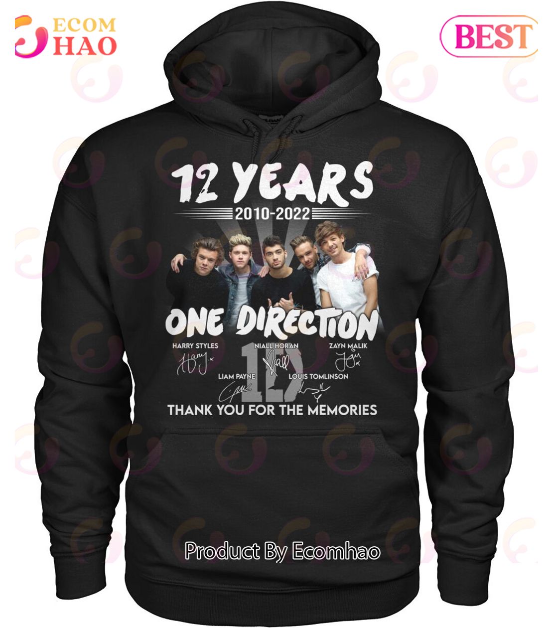 12 Years 2010 – 2022 One Direction Thank You For The Memories T-Shirt