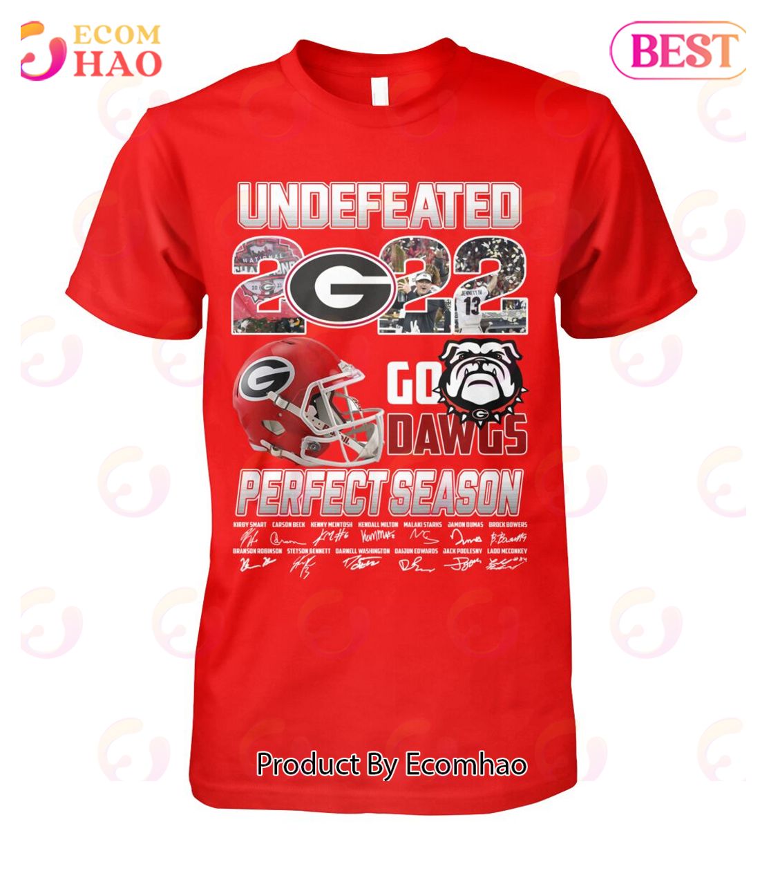 NCAA  Georgia Bulldogs Football Undefeated 2022 Go Dawgs Perfect Season T-Shirt