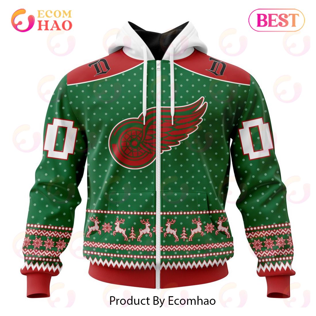 NHL Detroit Red Wings Special Christmas Apparel 3D Hoodie